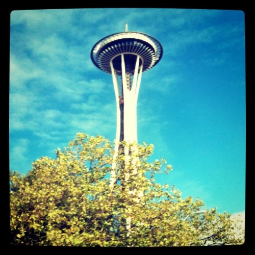 Space needle (Taken with instagram) …taken out of a MOVING vehicle, first try. Seriously. How did this picture even happen?