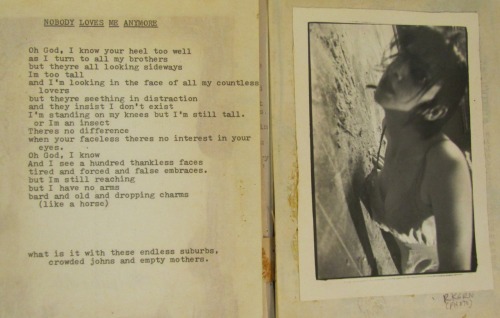 g0dchild:Lung Leg, poetry, and photo by Richard Kern.  One-off, from her hand-made chapbook titled F