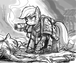 FOR GOD EMPRESS CELESTIA! Applejack as a Warhammer 40K Space Marine. Requested in the Livestream.