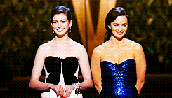 eblunts:  Emily Blunt and Anne Hathaway presenting Best Costume Design at the 79th