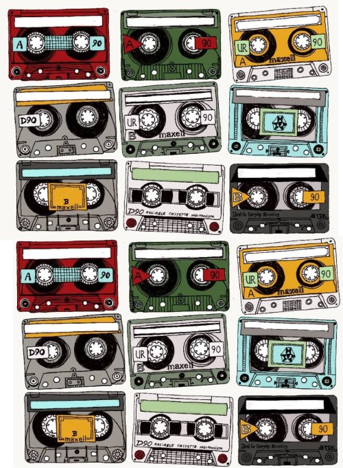 DIY Retro Mix Tape Tag. Free Image from The Cart Before the Horse here. When you click on this image