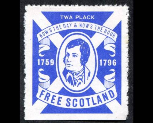 Issued in protest at the refusal of the GPO to mark the Burns Bicentenary in 1959.