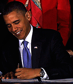 copypasteunique:  bennyandomar:  hiramhiram:   Barack Obama signs the repeal of Don’t Ask Don’t Tell into law  :’)  he’s so badass   ^_^ 