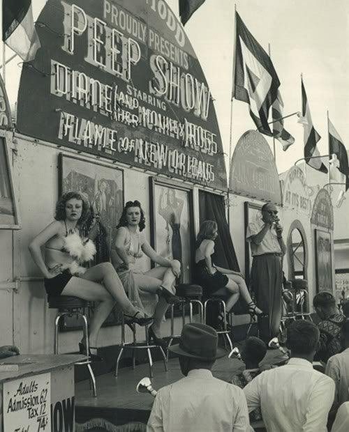 XXX Showgirls relax on the Bally stage, while photo