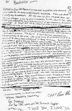  Carta de suicídio de Kurt Donald Cobain.