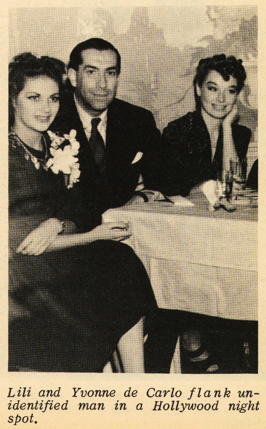 Fellow chorus girls Lili St. Cyr and Yvonne DeCarlo (foreground) relax with an unidentified