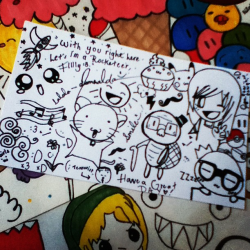 cariiiiiissa:  Dooodles during 4th period. ( the colorful ones are my drawings in my biinderrrr.) 