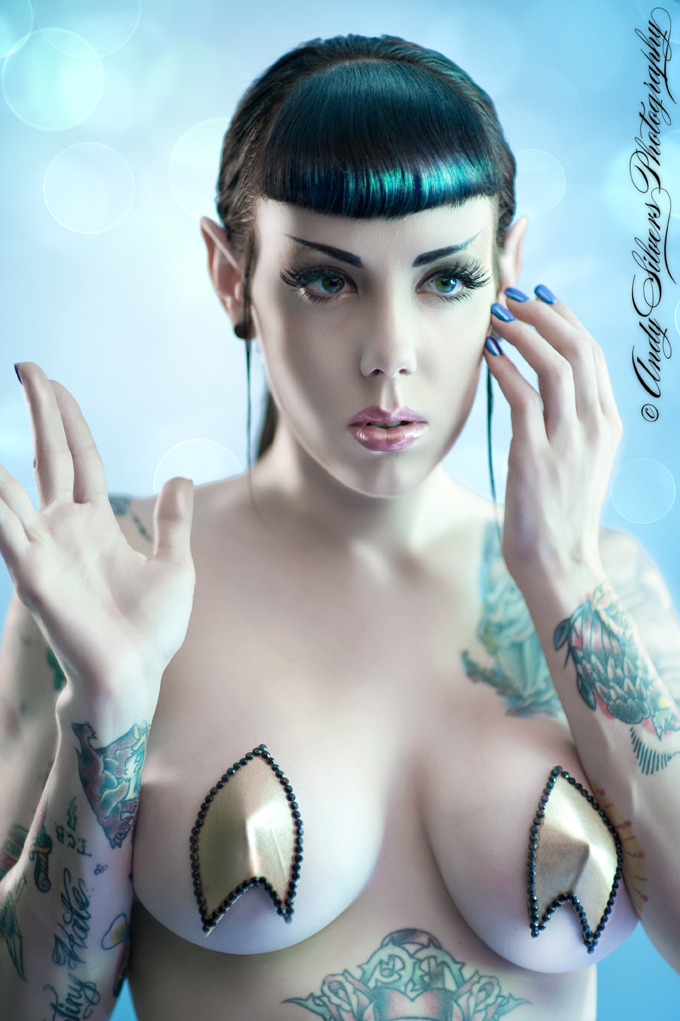 gothfoxdesigns:  Live long and prosper! Couture Trek Pasties by Gothfox DesignsModel: