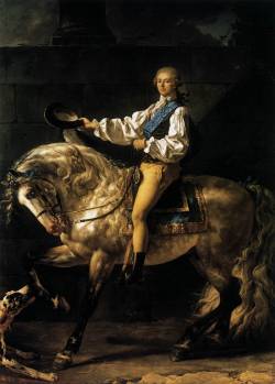 artandopinion:  Equestrian Portrait of Stanislas Kostka Potocki 1781 Jacques-Louis David 