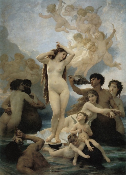 grungewarrior:  cavetocanvas:  Birth of Venus - William Bouguereau, 1879  one of my favourite pieces 