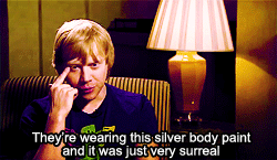  Rupert Grint discussing Dan and Emma’s kissing scene in DH 1. 
