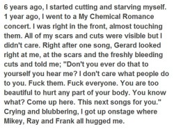 tapixlaughingalonewithheridiocy:  areyouafraidofthedark:  sassier-than-gerard-way:  I don’t care what anyone says.This is the best fucking band in the world.  These are my heroes.  oh. 