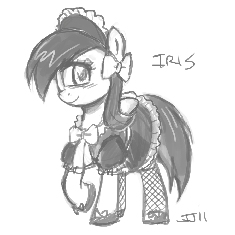 Another of those maid stuff. This pony is based off on Iris from Ruby Gloom