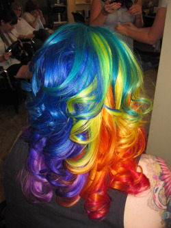 archimedesa:  Rainbow Hair! by HairByNoel