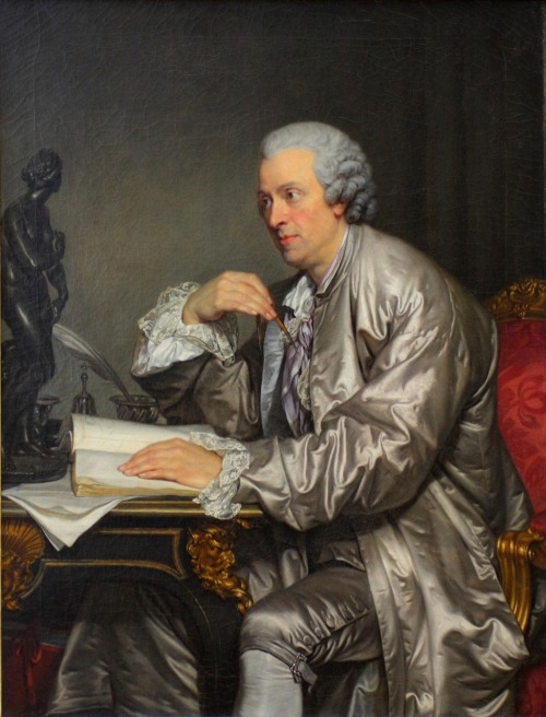 loquaciousconnoisseur:  Jean-Bapsite Greuze Claude-Henri Watelet (1765) Musée du Louvre, Paris Watelet was a rich French fermier-général who was an amateur painter, a well-respected etcher, a writer on the arts and a connoisseur of gardens. The