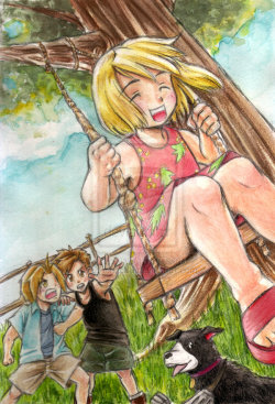 tofukitten:  FMA-Playing on a Swing-clr by ~Elf-chuchu 