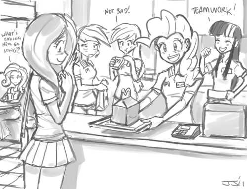 Sex Requested Pinkie working at McDonald’s. pictures