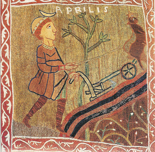 arthistorycq:“April” from the Creation EmbroideryLocation: Gerona, Spainc. 1100