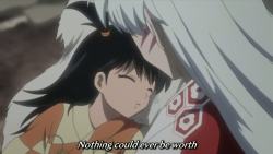 siljesuperstar:  Sesshomaru finally shows his feelings when Rin almost dies. 