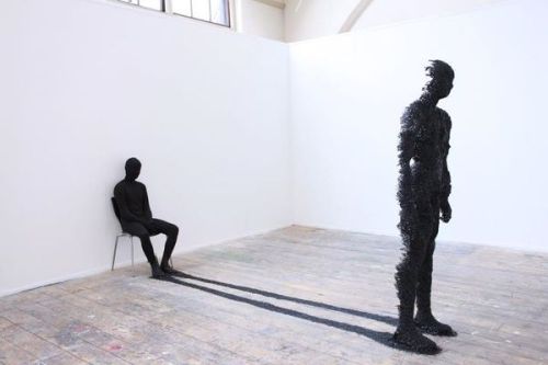 violent-buddhist:  Thai artist Rook Floro    My sculpture/performance piece is inspired by Carl Jung’s psychological theory about the shadow. It concerns with the repressed ideas, weakness, and desires of oneself that the conscious mind refuses to