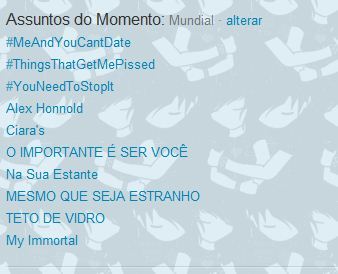 andmaybeillfind:  Ter quatro tags nos TT’s mundiais  e mais 8 nos TT’s Brasil não é pra qualquer um… Valeu Pitty. 