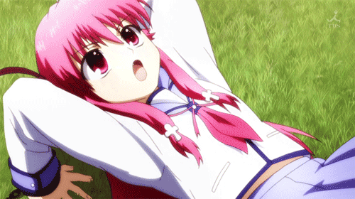  Otonashi: Are you even able to pull off a bridge? Yui: I can do it! Otonashi: Let's