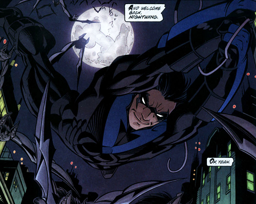 miss-mgann:how long did it take you to find all those bats for your dramatic pose, dick :|-Nightwing