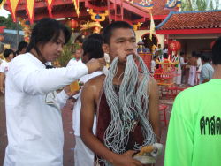 the spagetti man Phuket, Thailand Vegetarian Festival