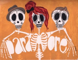 yelyahwilliams:  charlavail:  New Paramore design! This is the original painting and you can buy the shirt HERE. Hope you like it!  Happy month of Halloween! It’s my favorite time of the year. Help us and Charlavail celebrate by picking up this tee