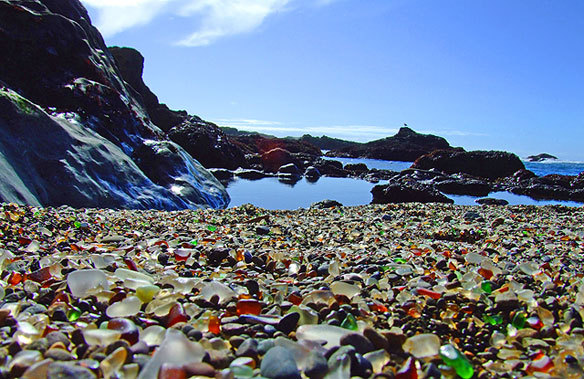  Glass Beach is a unique beach, not because nature made it that way, but because