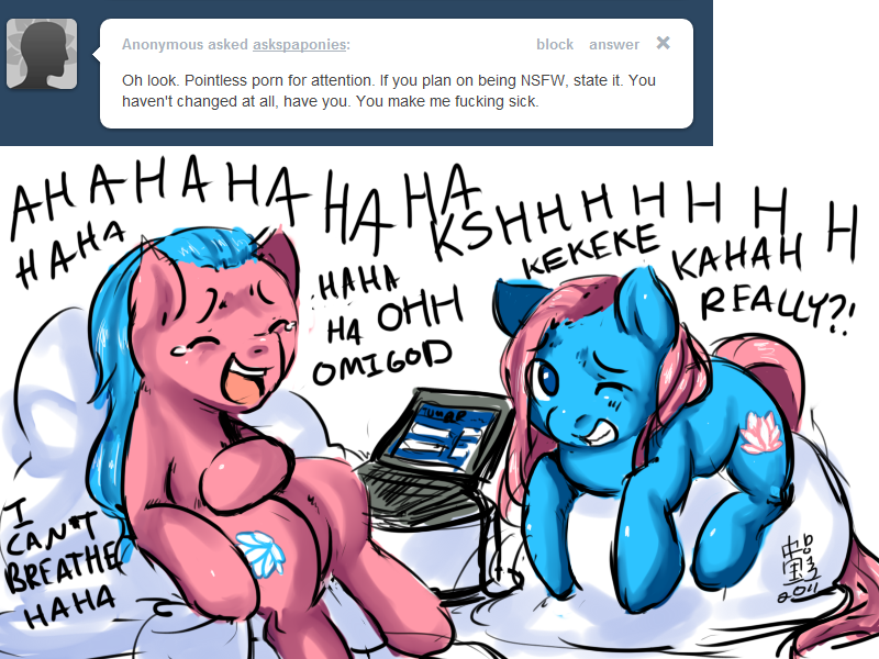 askspaponies:  aloe/lotus #wait no number, this isn’t even a question.seriously?