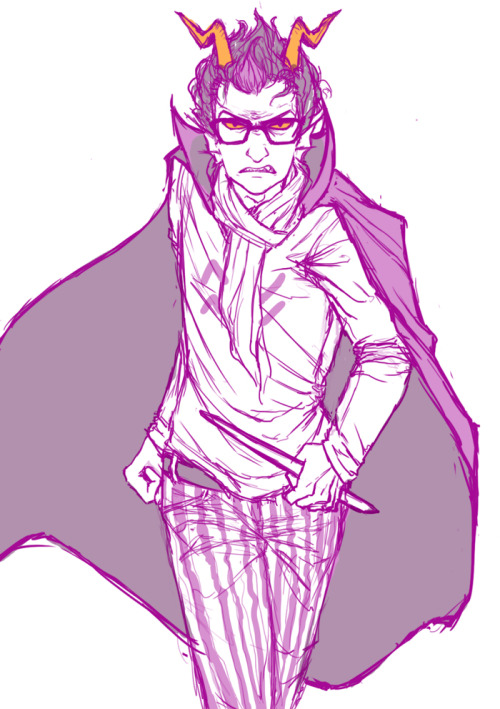 Need to draw ALL of the trolls SOMEDAY, so I drew Eridan being the Prince of Hope.  Trying to draw l