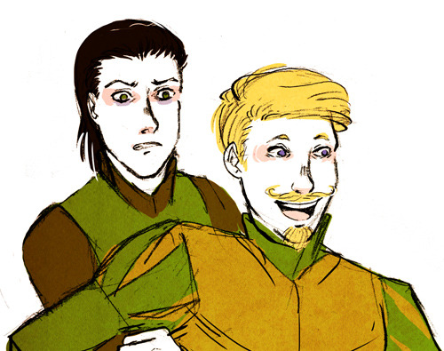 soltian:  soltian: Loki and Fandral the dashing!! - Request from Anonymous.  Fandral seems to be lou