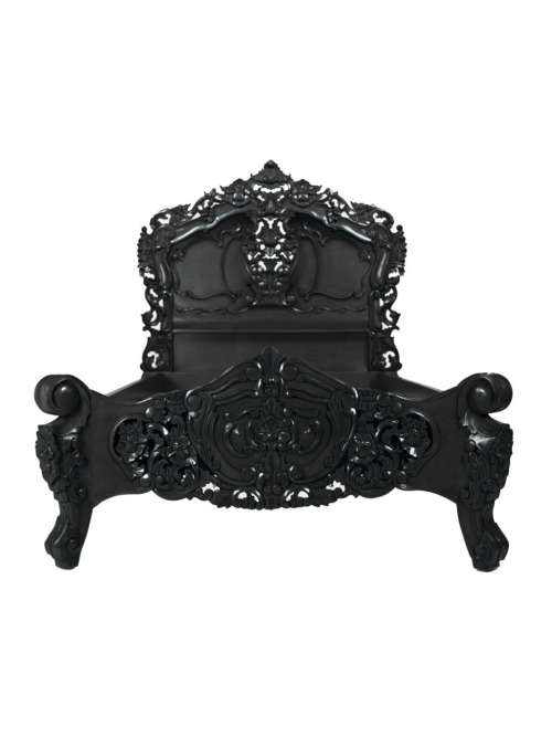 deathful: black rococo bed frame.