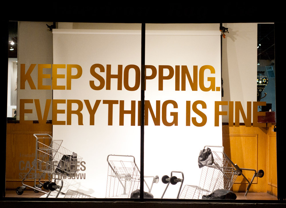 castofvices:  Cast of Vices ‘Keep Shopping. Everything is Fine.’ Window Installation