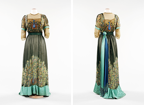 bastardette: jaqens | interwar Peacock Evening Dress Silk, metal ca. 1910