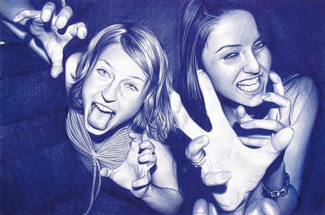 Ballpoint Pen artworks by Juan francisco casas. 