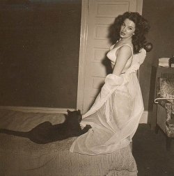 missstake:  theniftyfifties:  Burlesque performer Blaze Starr with her pet ocelot.  &lt;3  I want an ocelot! I can so hide one in my dorm. :D