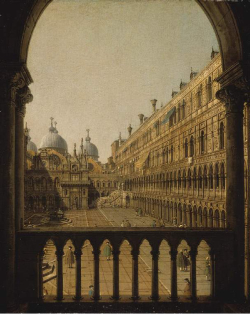 Interior Court of the Doge’s Palace, Venice, Canaletto.Italian (1697-1768)