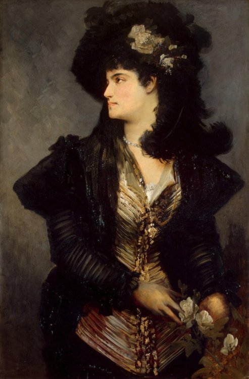 Portrait of a Woman,Hans Makart.Austrian Academic Painter, (1840-1884)