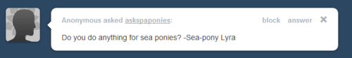 Porn photo askspaponies:  sea ponies are cute, no? 