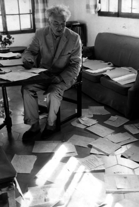 chagalov: Robert Graves in his study surrounded by letters from his readers, nd -by Johnny Bonne &nb
