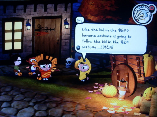 thebluthcompany:  I was playing the new PS3 downloadable RPG ‘Costume Quest’ today and was surprised to find this little AD related nod! “Come on!” 