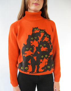 fannybaws:  thedailywhat:  [image: etsy / nqb.]  I WANT THIS CAT SWEATER SO MUCH, WHY IS IT TINY  i wanna draw lune wearing this its so good