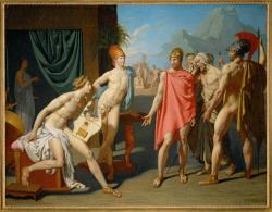 necspenecmetu:  Jean-Auguste-Dominique Ingres, Achilles Greets the Ambassadors of Agamemnon, 1800 