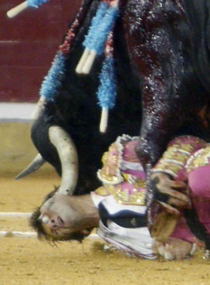 pura-mierda:  Escalofriante cornada en Zaragoza. POR ESO…DEJEN EN PAZ A LOS TOROS…