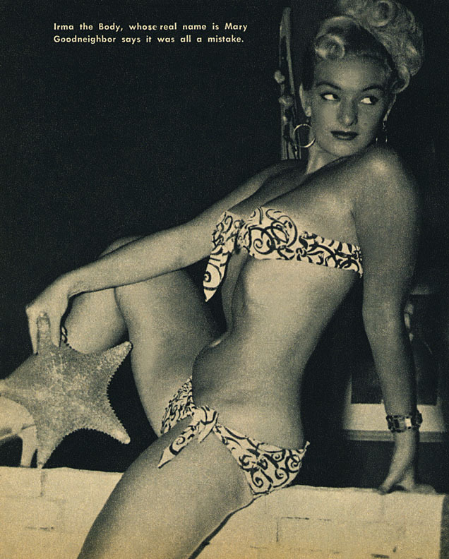 Irma The Body poses for a photo published in the May &lsquo;54 issue of 'PictureScope&rsquo;