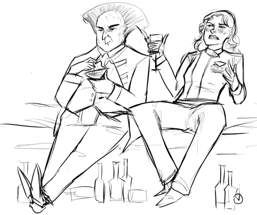 paramaline:goodlordthatsmoist:susan and londo and booze! finally drawing all my b5 headcanons haha. 