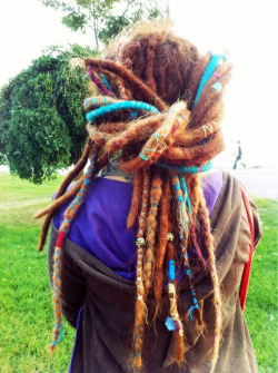 fuckyeahdreadlocks:  Here is a recent photo of my dreadlings:) Over a year and 4 months! Much peace and love pinkmedusa.tumblr.com 