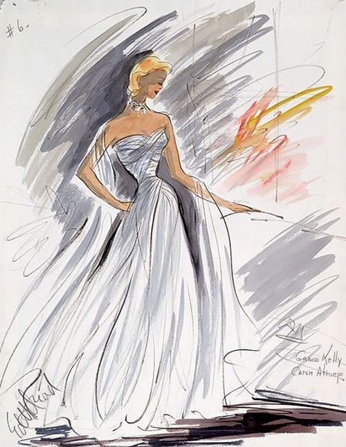 theniftyfifties:
“ Costume sketch by Edith Head for Grace Kelly in ‘To Catch a Thief’, 1955.
”